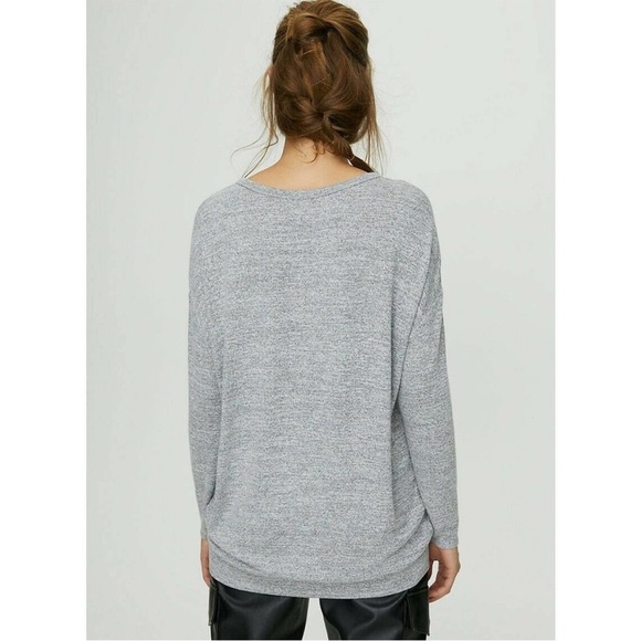 Aritzia Wilfred Free Arizona Heathered grey Jersey long sleeve top NWOT SIZE S - Picture 5 of 9